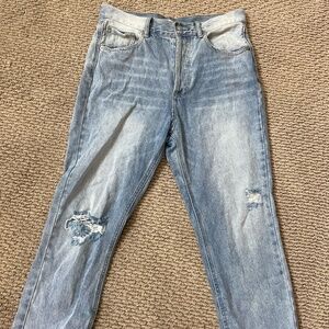 Light Wash High Rise Straight Jeans
